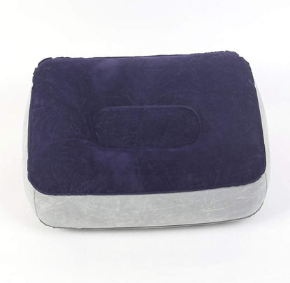 BESPORTBLE 2 Pcs Inflatable Feet Cushion: Inflatable Feet Rest Pillow Flocking Foot Relax Cushion for Airplanes Outdoor Travel (Grey Blue)