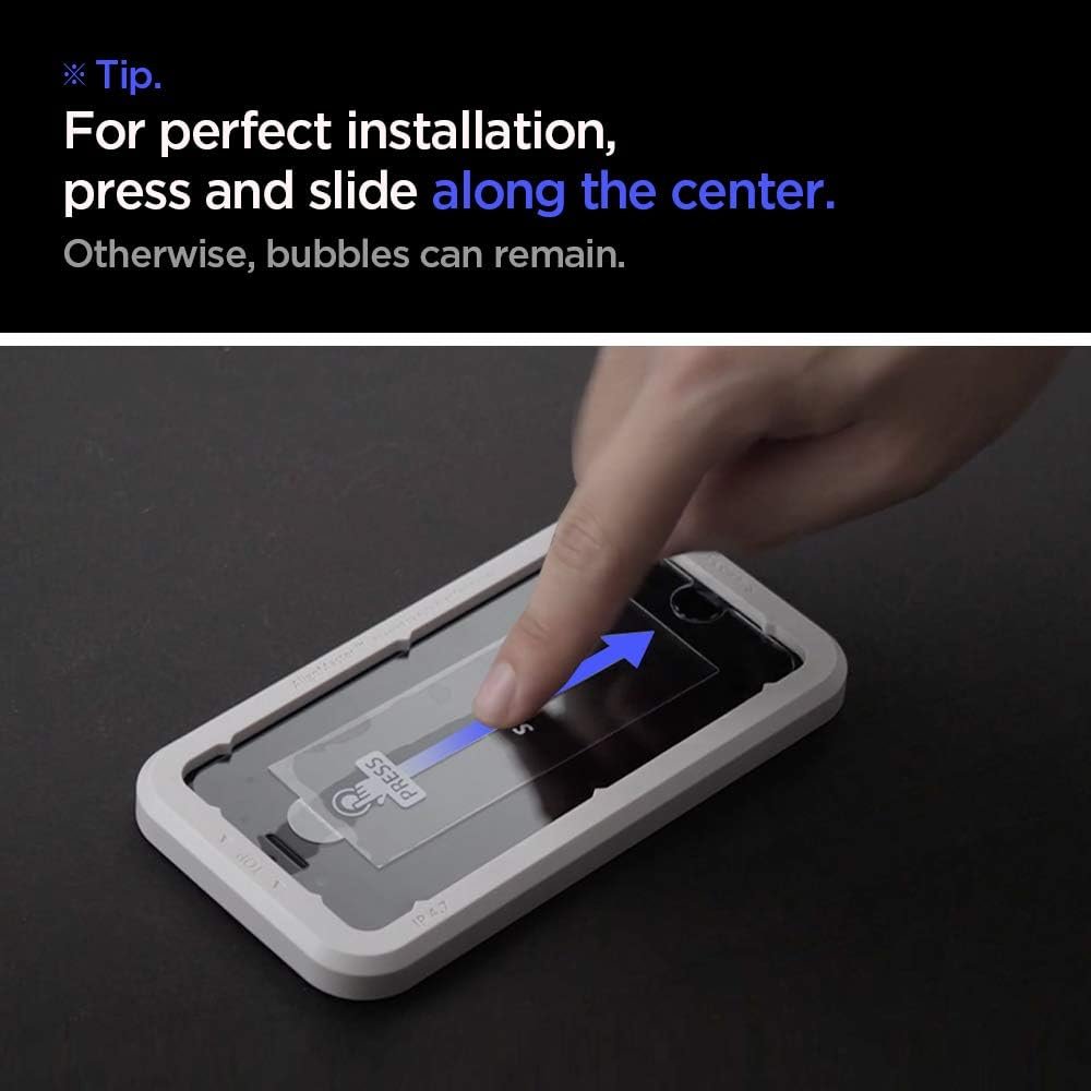 Spigen Tempered Glass Screen Protector [GlasTR AlignMaster] Designed for iPhone SE 3 (2022) / iPhone SE 2 (2020) / iPhone 8 / iPhone 7- (2 Pack)