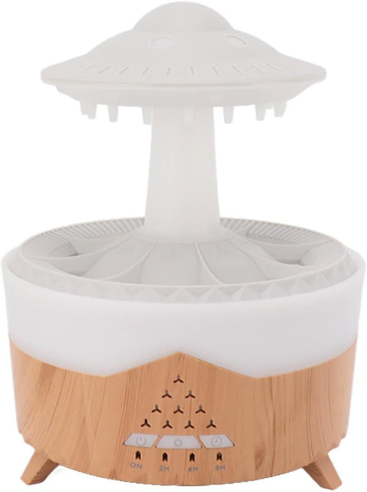 Fockety Rain Cloud Humidifier Water Drip, 3 in 1 350ml Rain Cloud Diffuser with Remote Control & Timer, Aromatherapy Essential Oil Diffuser, Raining Cloud Night Light, Rain Drop
