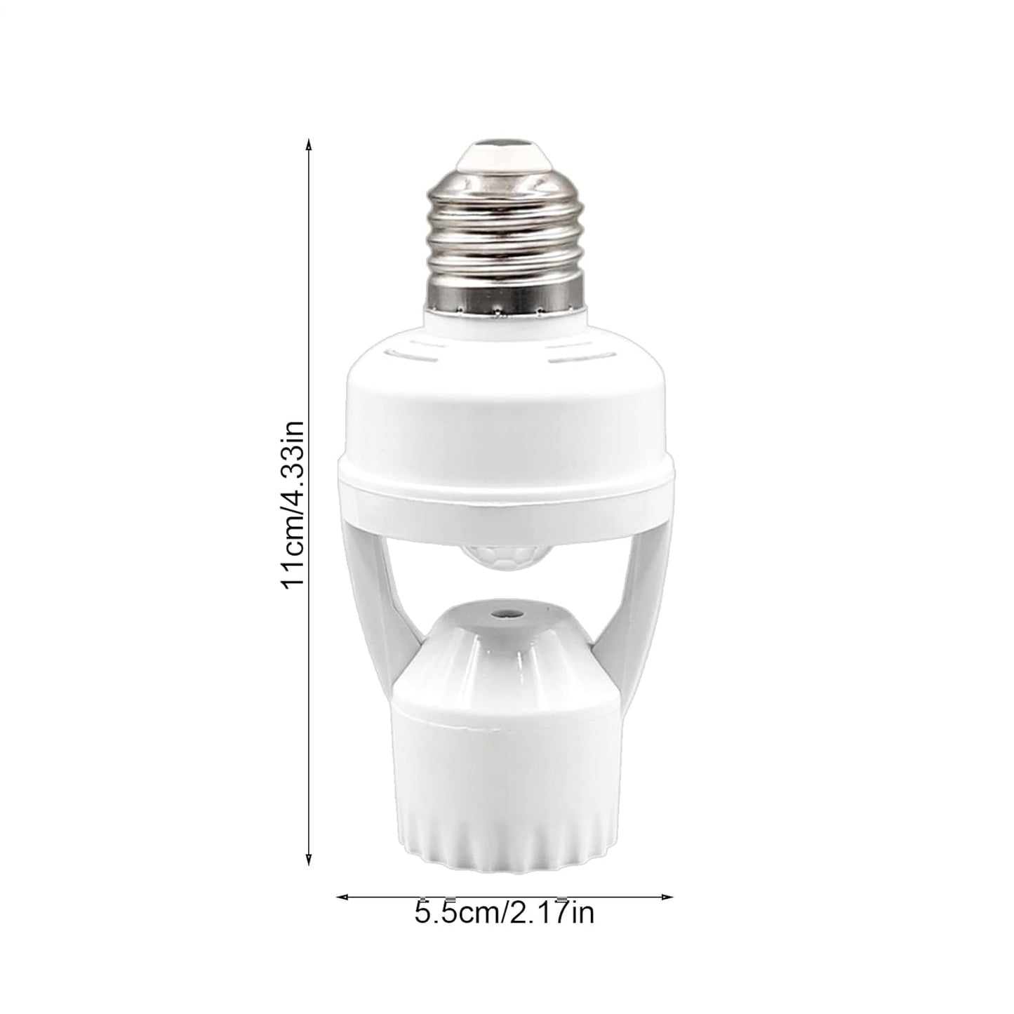 E27 Motion Activated Light Socket Adapter - Smart Bulb Holder With Auto On/Off Feature For Porch, Basement, And Storage Room - Motion Sensor Lamp Socket For Efficient Lighting Control - Ideal For