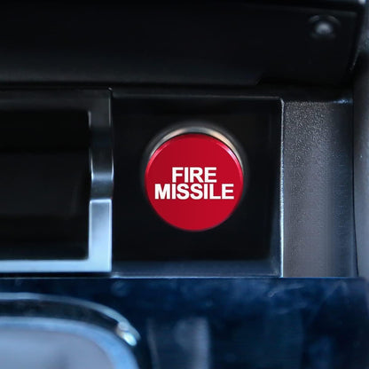 Cigarette Lighter Plug Cover for Car, Dustproof Waterproof Cigarette Lighter Plug, Universal for Most Vehicles, Cars, Boat, RV with 12 Volt Power Source (Red-FIRE Missile)