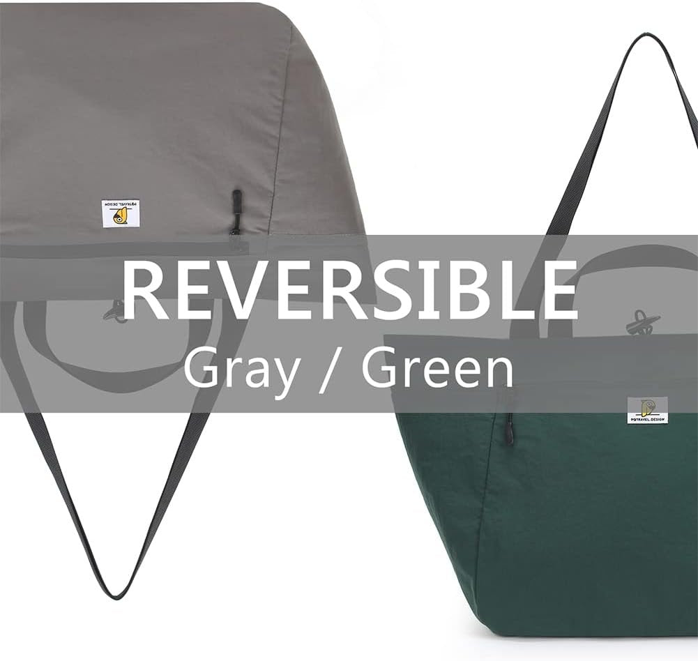 VanFn Duffle Bags, Women Sports Gym Bag, Foldable Travel Totes Duffel Bag, Outdoor Weekend Bag, Lightweight Luggage Duffle Backpack, Shoulder Handbag For Men, P.Travel Series(Green/Gray)