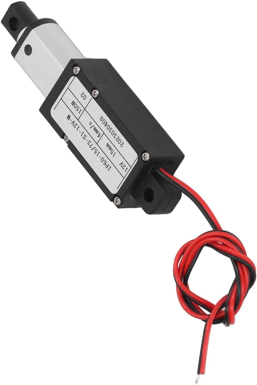 15mm Stroke Micro Linear Actuator, 12V Force 150N Speed 4mm / s Mini Electric Linear Actuator Built in Limit Switch, Electric Motion Actuator for Home Automation, Robotics, Cabinet (No Bracket)