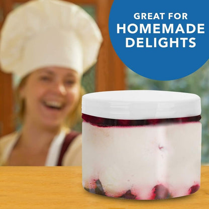 Healthy Packers Slime Containers with Water-tight Lids (8 oz, 12 Pack) - Clear Plastic Food Storage Jars with Individual Labels- Great for your slime kit - BPA Free