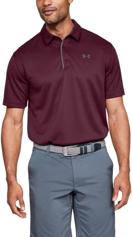 Under Armour Men's Tech Golf Polo , Maroon (609)/Graphite, Large