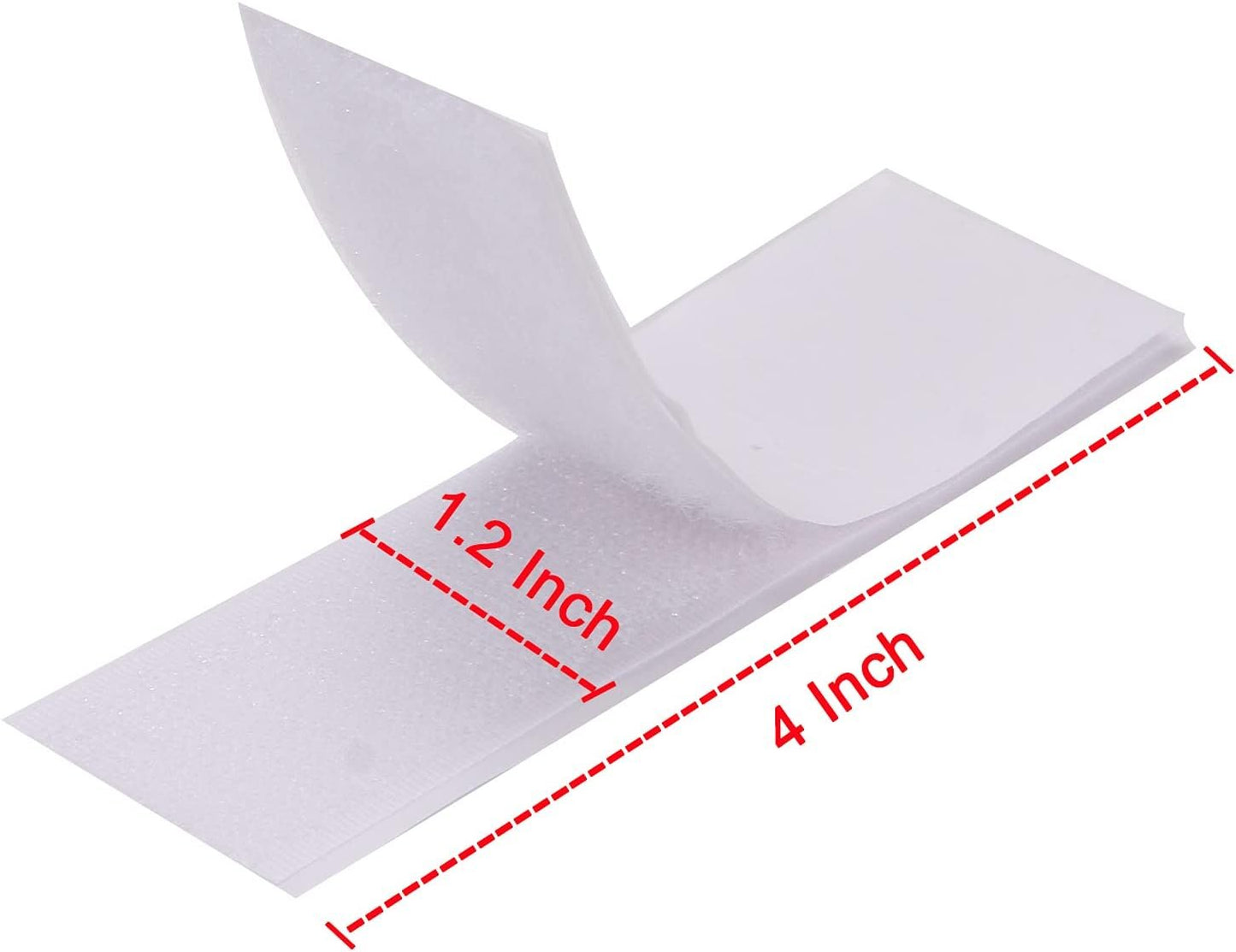 Hook and Loop Fasteners Strips White Double Sided Mounting Adhesive Tape for Home Office Organization (12 Pairs, 1.2x4 Inch)