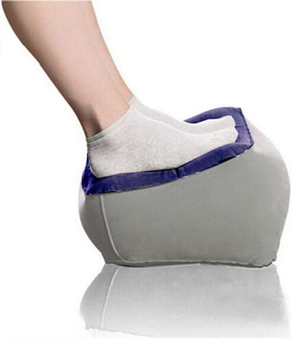 BESPORTBLE 2 Pcs Inflatable Feet Cushion: Inflatable Feet Rest Pillow Flocking Foot Relax Cushion for Airplanes Outdoor Travel (Grey Blue)