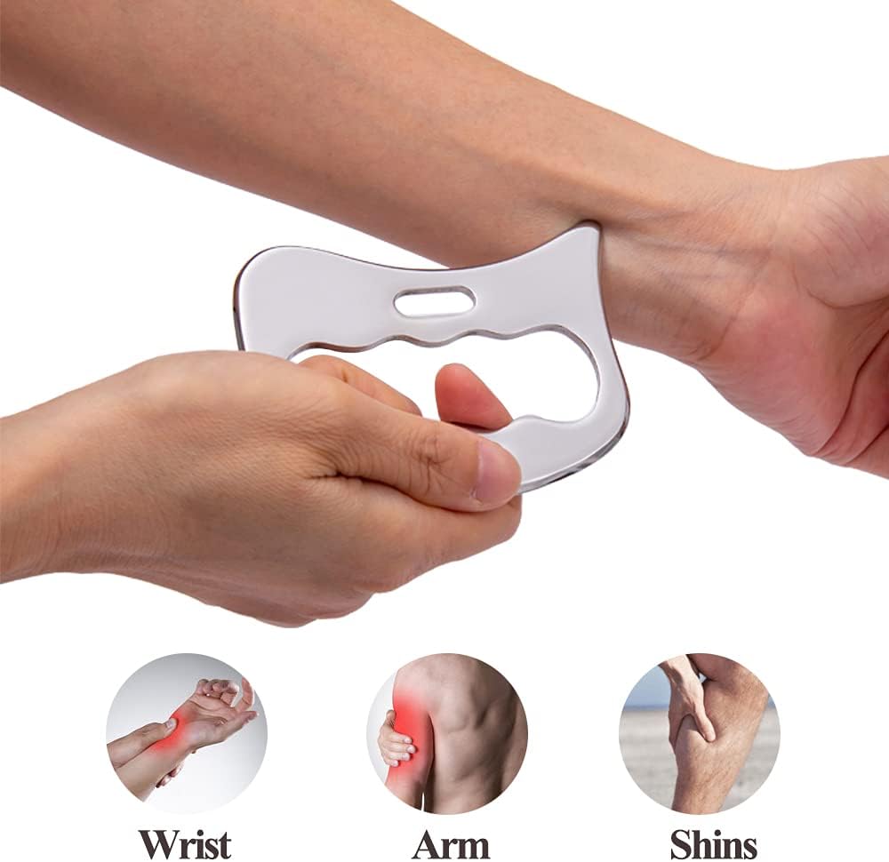 FeelFree Sport Stainless Steel Gua Sha Scraping Massage Tool-Muscle Scraper - Soft Tissue Mobilization,Physical Therapy for Back, Legs, Arms