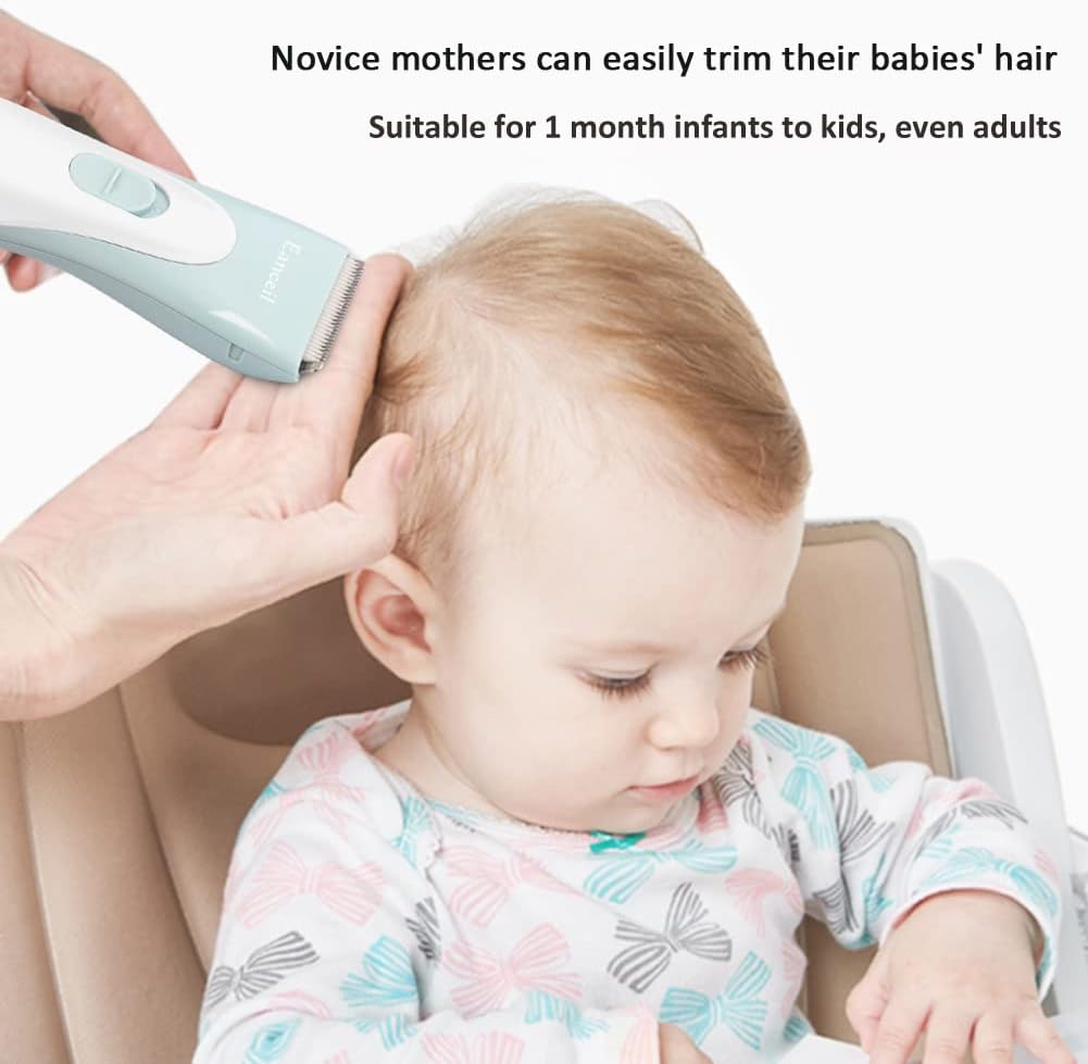 Meetcare Baby Hair Clippers, Ceramic Blade Electric Kids Hair Trimmer, Ultra-quiet 2.0 Haircut, IPX7 Water-proof Haircut Kit for Kids Infants. Rechargeable, Cordless, Long Battery Life. (Light Blue)