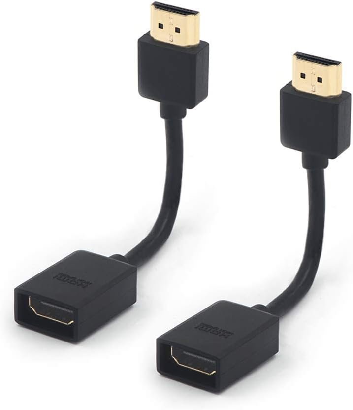 VCE HDMI Extender Cable Male to Female Support 4K & 3D HDMI 2.0 for Roku Stick, TV Stick, Google Chrome Cast, Laptop 2-Pack