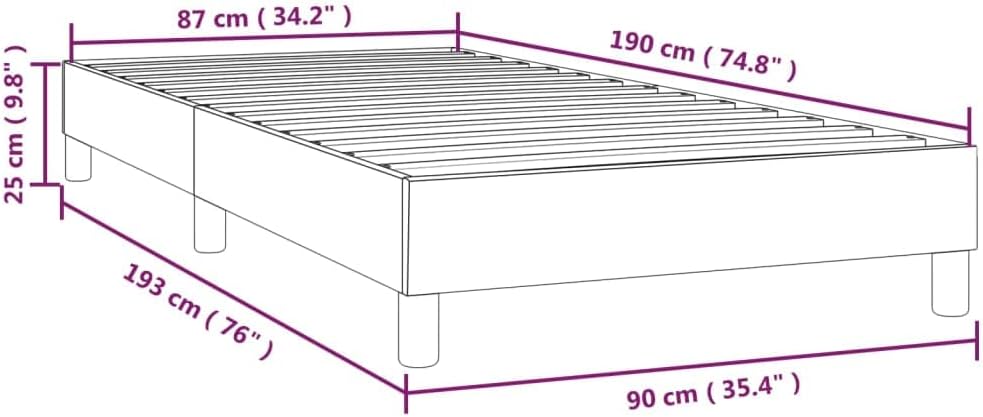 Lechnical Giroletto a Molle Grigio 90x190 cm in Similpelle,Mobili,Letti e Accessori,Letti e telai per Letti