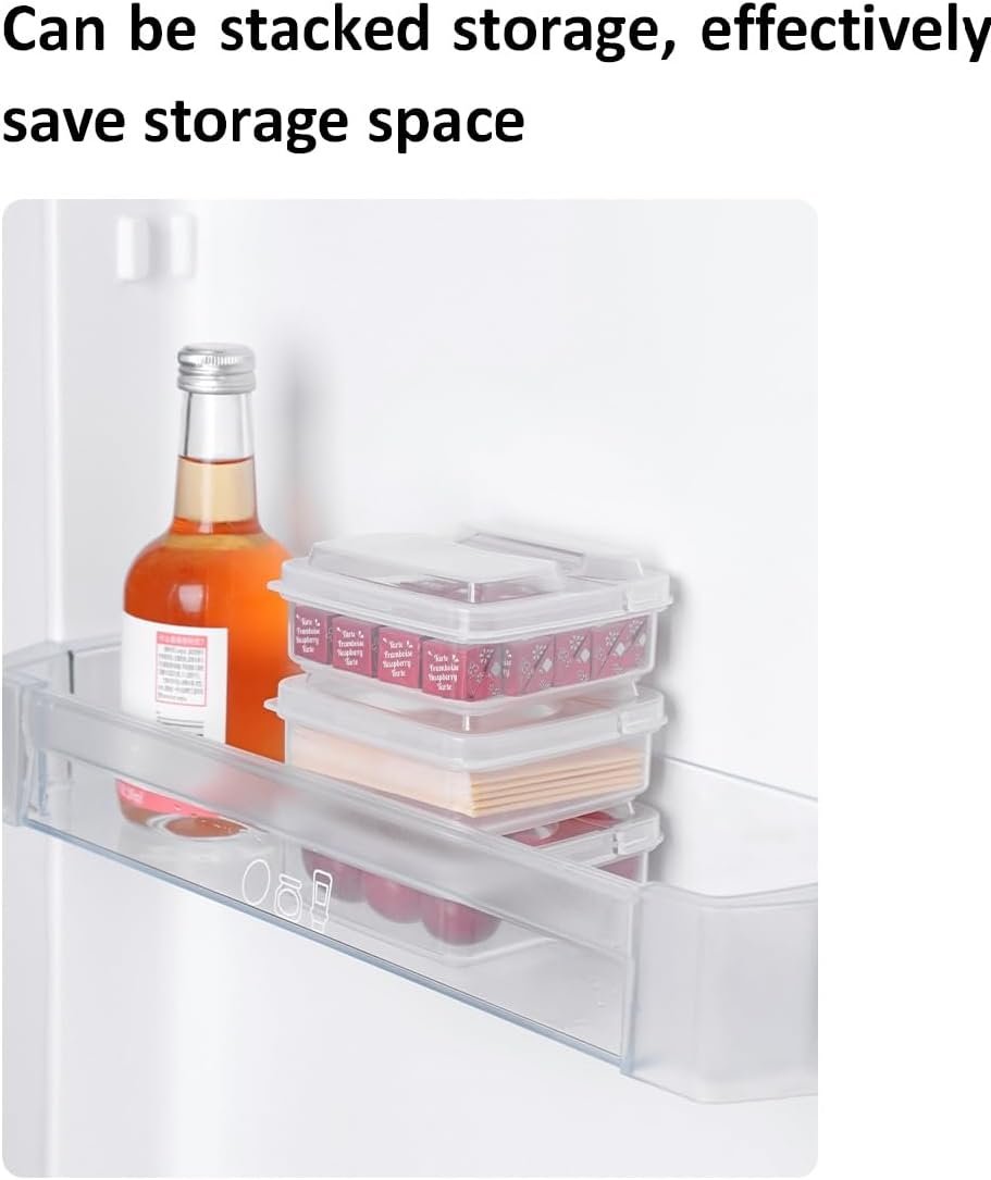4 PCS Cheese Storage Containers with Flip Lids, Sliced Cheese Container for Fridge, Clear Plastic Butter Block Cheese Slice Storage Box Portable Freezer Food Storage Containers