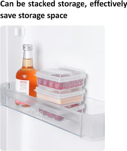 4 PCS Cheese Storage Containers with Flip Lids, Sliced Cheese Container for Fridge, Clear Plastic Butter Block Cheese Slice Storage Box Portable Freezer Food Storage Containers
