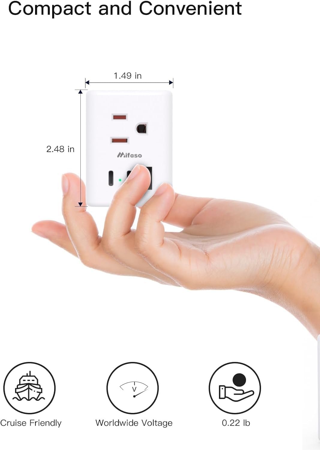 2 Pack European Travel Plug Adapter, International Travel Adapter with 3 Outlets 3 USB Charging Ports(2 USB C), Power Plug Adapter Travel Essentials to Italy France Germany Spain Greece (Type C)