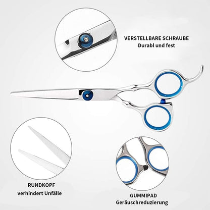 Professional Hairdressing Scissors Set – 11 Pieces for Cutting, Thinning and Stylizing Hair and Beard – Ideal for Home and Professional Use