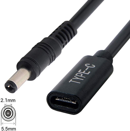 Cablecc Type C USB-C Female Input to DC 5.5x2.1mm Power PD Charge Cable fit for Laptop 18-20V