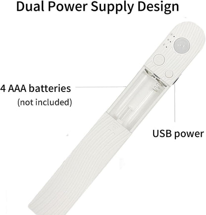 Clearhill 5V COB LED Strip Lights with PIR Movement Sensor 2Packs,Time-Delay and Brightness Adjustable,Two Power Supply Options: Batteries(Not Included) or USB,9.84FT/3M,Warm White 3000K,for Cabinet