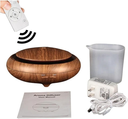 150ML Ultrasonic Air Humidifier Remote Control Aroma Essential Oil Diffuser with 7 Color LED Light for Home Office Car (A)