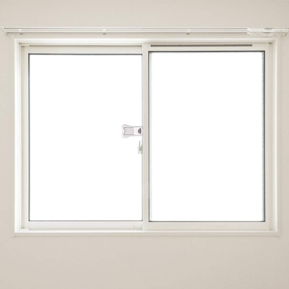 Sliding Door Lock for Child Safety - Baby Proofing Closets and Windows Locks 4 Pack - Strong Yet Easy Clean 3M Adhesive - Keyless, No Screws or Tools Required (White)