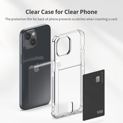 Air-Tip TPU Phone Case with Card Holder, Sinjimoru Slim Fit Clear Phone Wallet Case for Apple iPhone 12 13 14 Cell Phone Cover as Credit ID Card Sleeves. Air-Shield with Card Slot iPhone 14 Plus