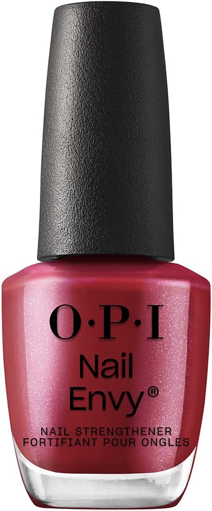 OPI Nail Envy | Tough Luv | Coloured Strengthening Nail Polish | Dark Pearl Red 15ml
