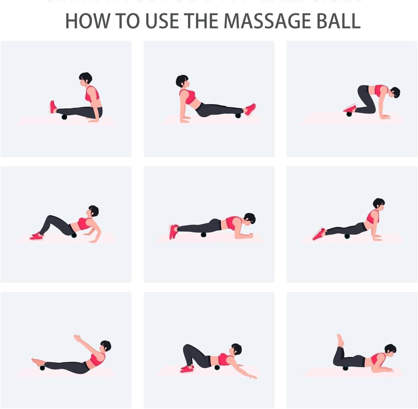 Hard Peanut Massage Ball, Double Lacrosse Massage Ball. Deep Tissue Massager Mobility Roller for Physical Therapy Myofascial Release Trigger Point Muscle Relax Pain Relief Acupressure (Black)