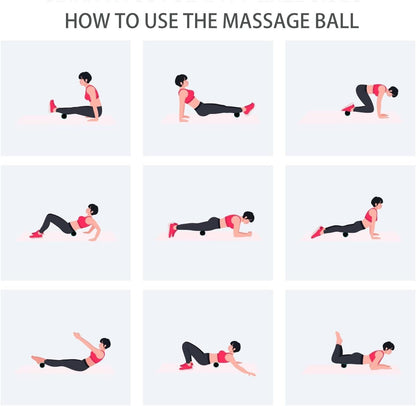 Hard Peanut Massage Ball, Double Lacrosse Massage Ball. Deep Tissue Massager Mobility Roller for Physical Therapy Myofascial Release Trigger Point Muscle Relax Pain Relief Acupressure (Black)