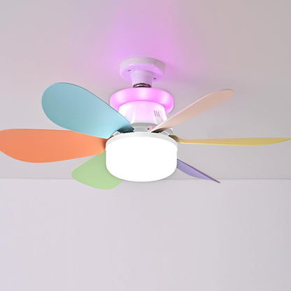 Generico Smart Ceiling Fans with Lights, Mute Rgb Dimmable Led Ceiling Light Fixture, 52x18.5cm, 3-Speed E27 Screw Mouth, Removable Lamp Design, for Kids' Room and Home Lighting