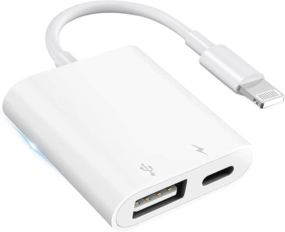 Lightning to USB Camera Adapter for iPhone with Charging Port USB 3.0 Female OTG Cable for iPhone to Connect USB Flash Drive U Disk Keyboard Mouse Hubs Midi