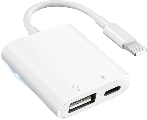 Lightning to USB Camera Adapter for iPhone with Charging Port USB 3.0 Female OTG Cable for iPhone to Connect USB Flash Drive U Disk Keyboard Mouse Hubs Midi