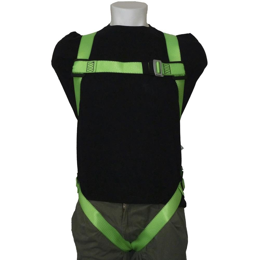 PeakWorks 1 D-Ring Compliance Series Fall Protection Full Body Safety Harness, Pass-Thru Buckle Leg, CSA & ANSI Certified, Class A - Fall Arrest, V8001000
