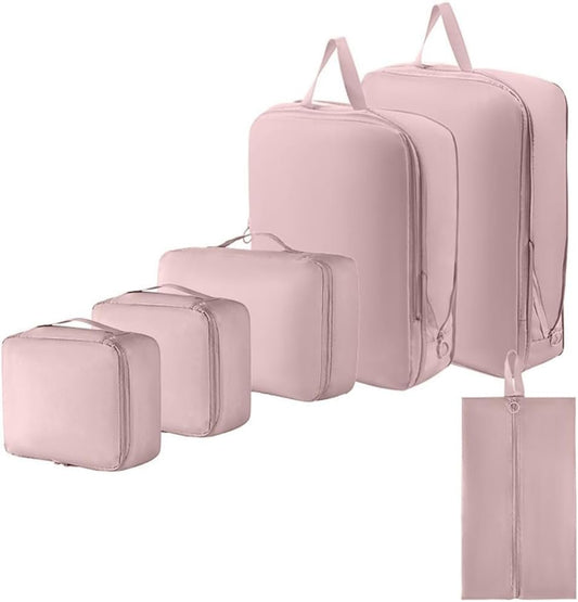 Vdaxvme 6Pcs Convenient Luggage Organizers Set Practical Nylon Packing Cubes Bags Efficient Luggage Organization Pouches