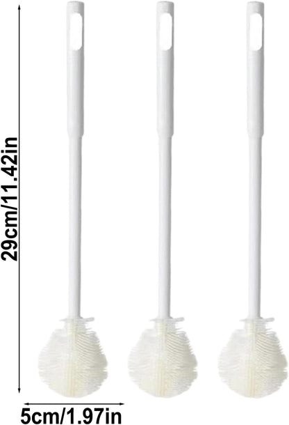 Foldable Baby Bottle Brush, Long Handle Bottles Cleaner, 31x6x6 inches Adorable Compact 3-Piece Reusable Baby Feeding Supplies for Breast Pump Parts and Humidifier