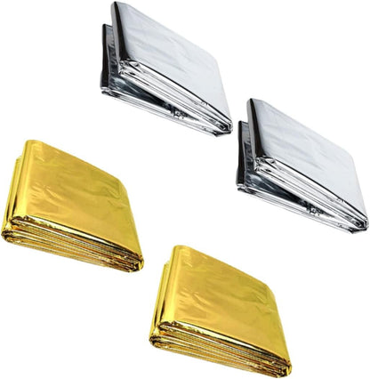 Parliky Emergency Thermal Blanket Set Survival Gear Camping Blanket Heat Reflective for Outdoor Protection