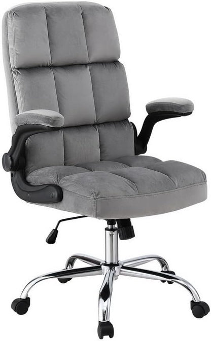 Artiss Office Chair Velvet Seat Racing Gaming Computer Desk Chairs Armrest Grey