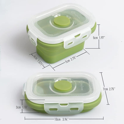 Cozihom Pack of 4, Collapsible Food Supplement Box, Collapsible Silicone Food Storage Container with Clip-on Lid, Portion Control Containers, Stackable, Space Saving, Microwave/ Fridge/ Freezer/Dishwasher Safe, BPA Free, 5 Oz