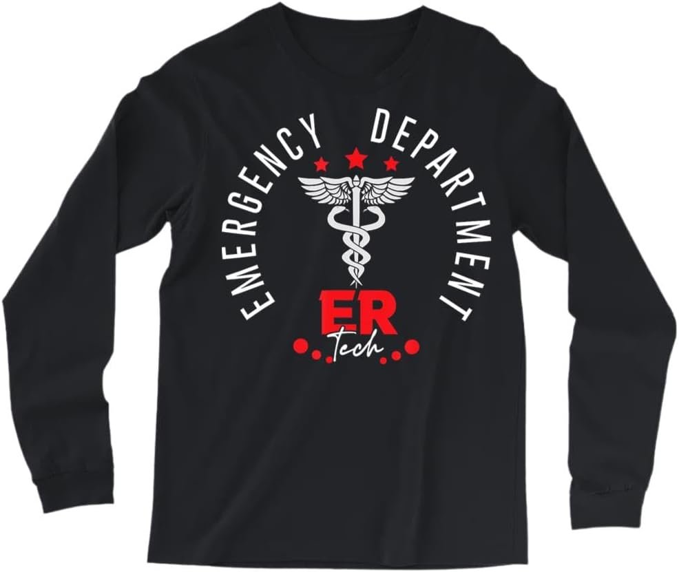 Emergency Department Tech Emergency Room Tech ER Tech Work T-Shirt, Long Sleeve Shirt, Sweatshirt, Hoodie Unisex Adult Size Made in Canada