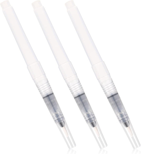 Clear Refillable Cuticle Oil Pen,3PCS 6ML Empty Nail Oil Pen,Reusable Pinch Press Applicator Pen with Pointed Bristles,Portable Lip-Gloss Foundation Lotion Cosmetics Sub-Bottling Pen for Nail Lip Care