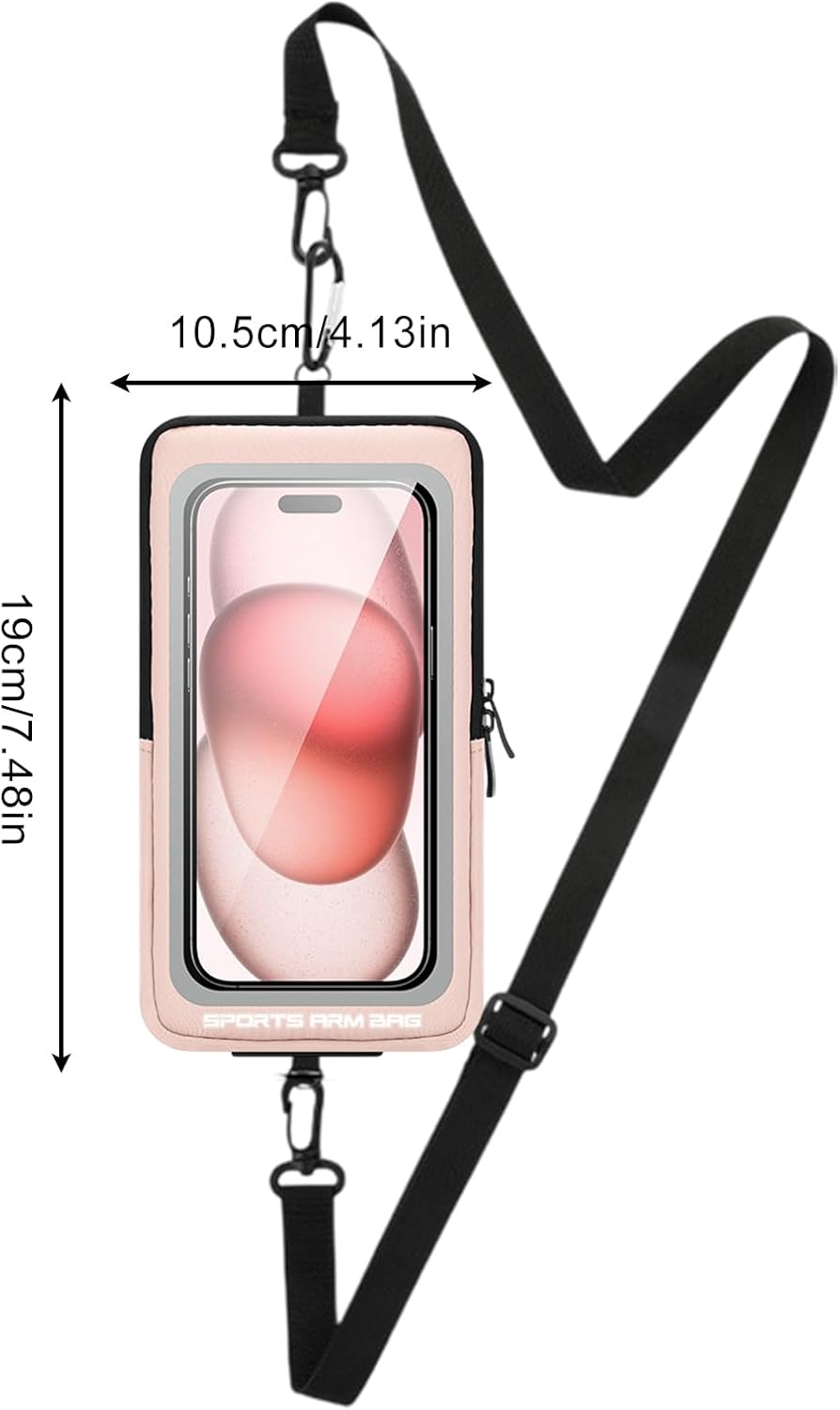 Phone Armband, Adjustable Phone Arm Bands, Waterproof Wrist Bag, Storage Pouch & Outdoor Workout Gear, Ideale per smartphone, esercizio, Hiking, and Travel Gear, 7,48 x 4,13 pollici