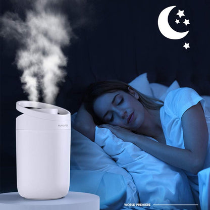 Air Diffuser Humidifier, for Home Office Essential Oils Aroma Scented Oil Diffusers Cool Mist Humidifier 2 nozzles and 3 humidification modes for 30 hours continuous humidification (3L large capacity)