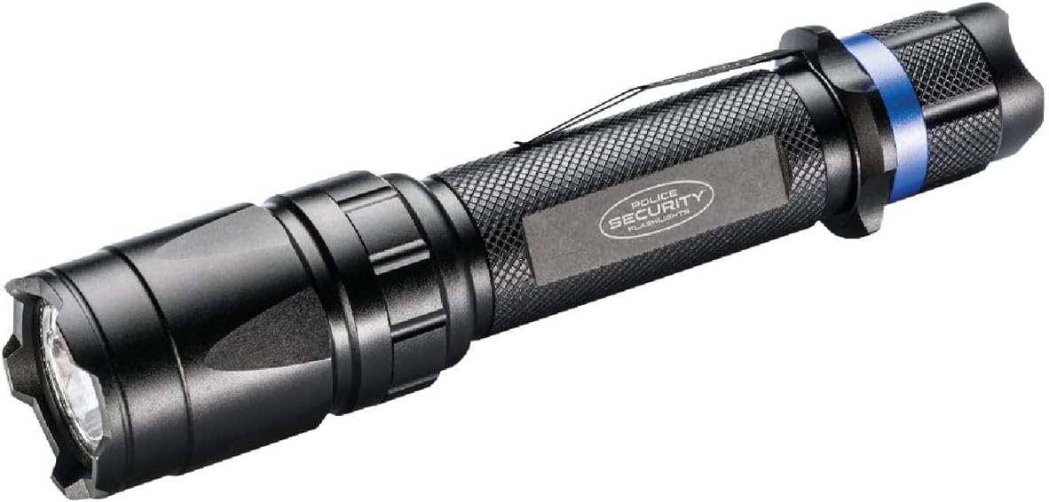 Police Security Trac Tact 2AA Flashlight LED - 280 Lumen - Tactical - Red Night Vision - Violet Blood Tracking - Weather Resistant - High/Low/Flash/Violet/Red