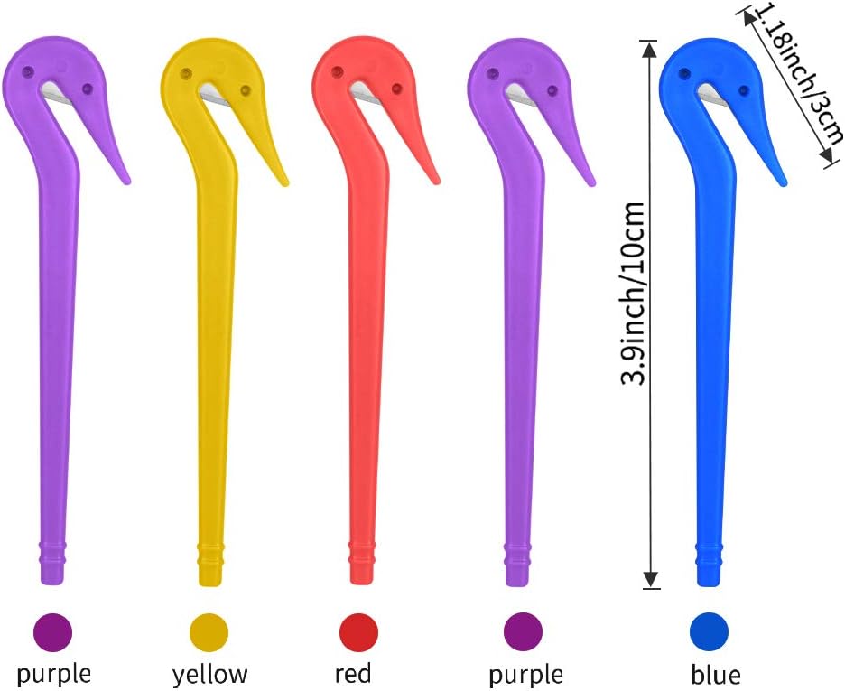 5 Pcs Elastic Hair Bands Remover Cutter, Pony Picks for Cutting Pony Rubber Hair Ties, No Pains, No Harm, Premium Ponytail Remover Tools (2Purple, Blue, Red, Yellow)