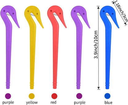 5 Pcs Elastic Hair Bands Remover Cutter, Pony Picks for Cutting Pony Rubber Hair Ties, No Pains, No Harm, Premium Ponytail Remover Tools (2Purple, Blue, Red, Yellow)