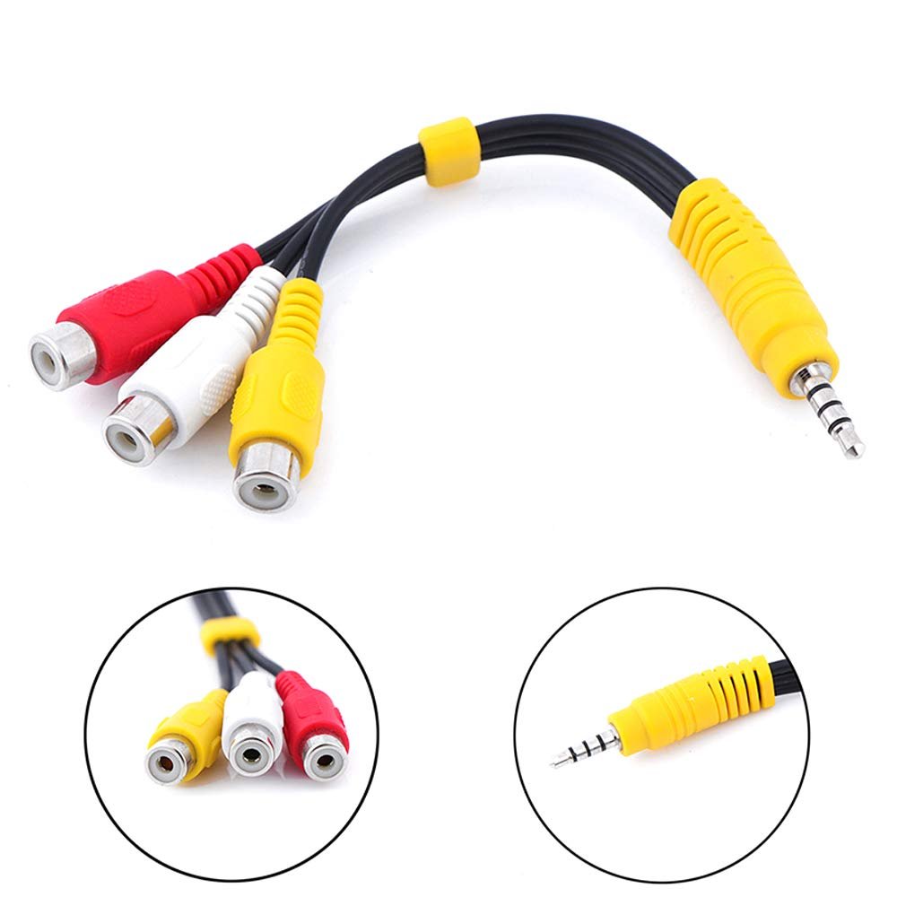Love your yy 9 Inch Black PVC 3.5mm Male to 3 RCA Female AV Adapter Cable for Sony TV - High Speed Audio and Video Transmission