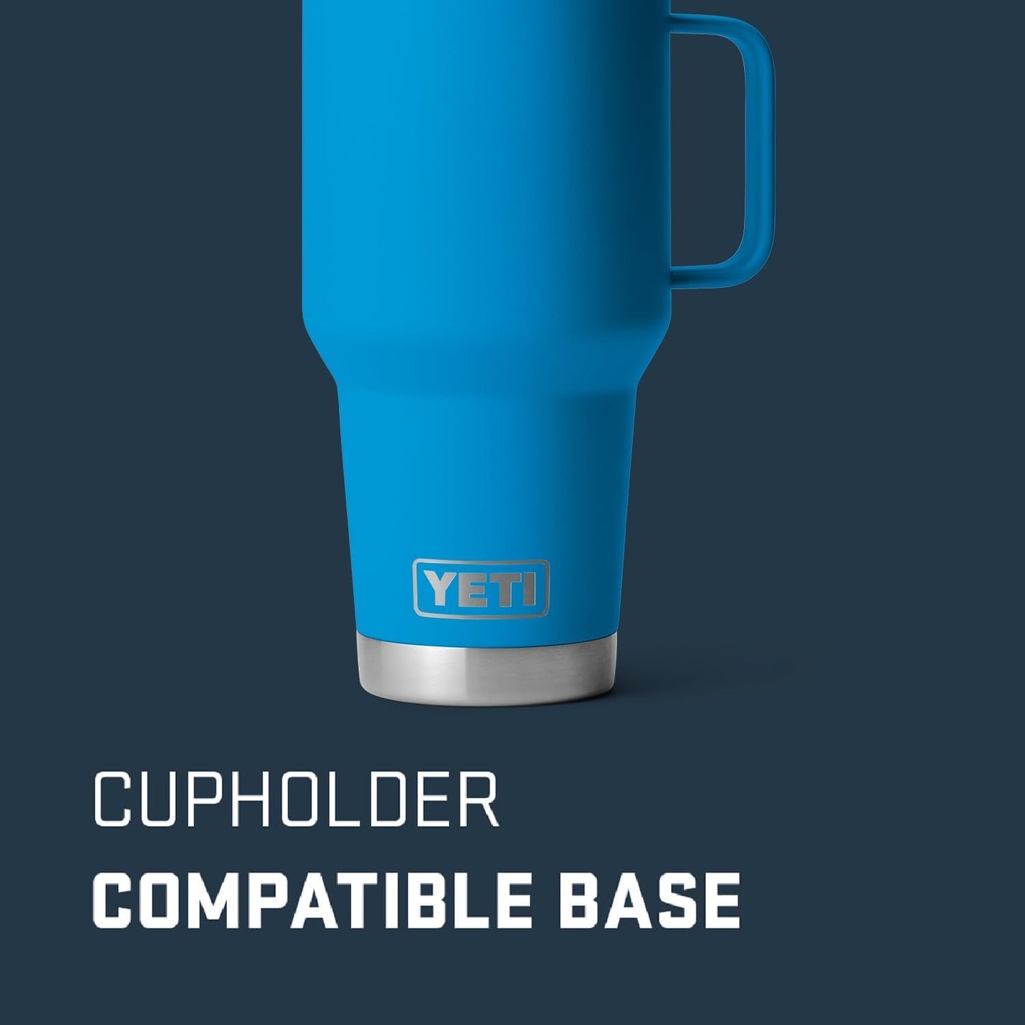YETI Rambler 30 oz Travel Mug, Stainless Steel, Vacuum Insulated with Stronghold Lid, Big Wave Blue
