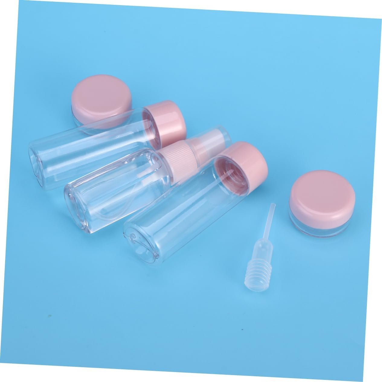 Beavorty Refillable Travel Toiletries Bottles with Bag 7-Piece Set for Travel Camping Hygiene Compact Liquid Containers