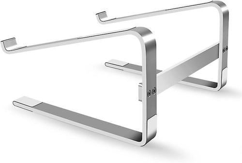 MMOBIEL Laptop Stand Tall - Riser 10 to 18 inches - Ventilated Laptop Holder Universal - Stand for Desk Compatible with MacBook, Notebook, ASUS and More - Incl. Tools - Aluminum