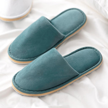 6 Pairs Spa Slippers, Washable & Reusable Closed Toe Disposable Indoor Hotel Slippers, Soft Home Coral Fleece Slipper,Super Soft Crystal Velvet, Padded Sole for Comfort- for Guests, Hotel, Travel ,Wedding