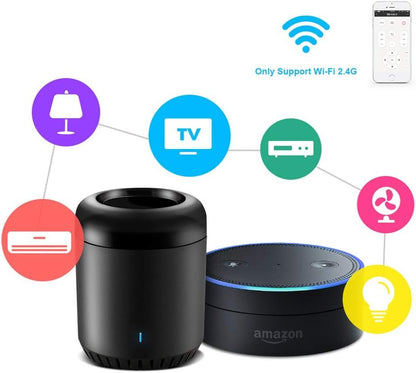 Broadlink RM Mini3 Black Bean Universal Remote, WiFi + IR Control Hub for Smart Home, Compatible with Alexa, One for All Infrared Controlled Home Devices TV, STB, Air Condition, DVD