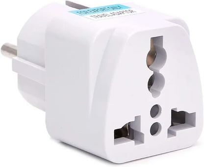 Universal Travel Plug - Power Adapter for UK, USA, EU, AU to Spain, Portugal, Germany, Switzerland, Korea, Denmark, Finland, Norway, Poland, France, Greece